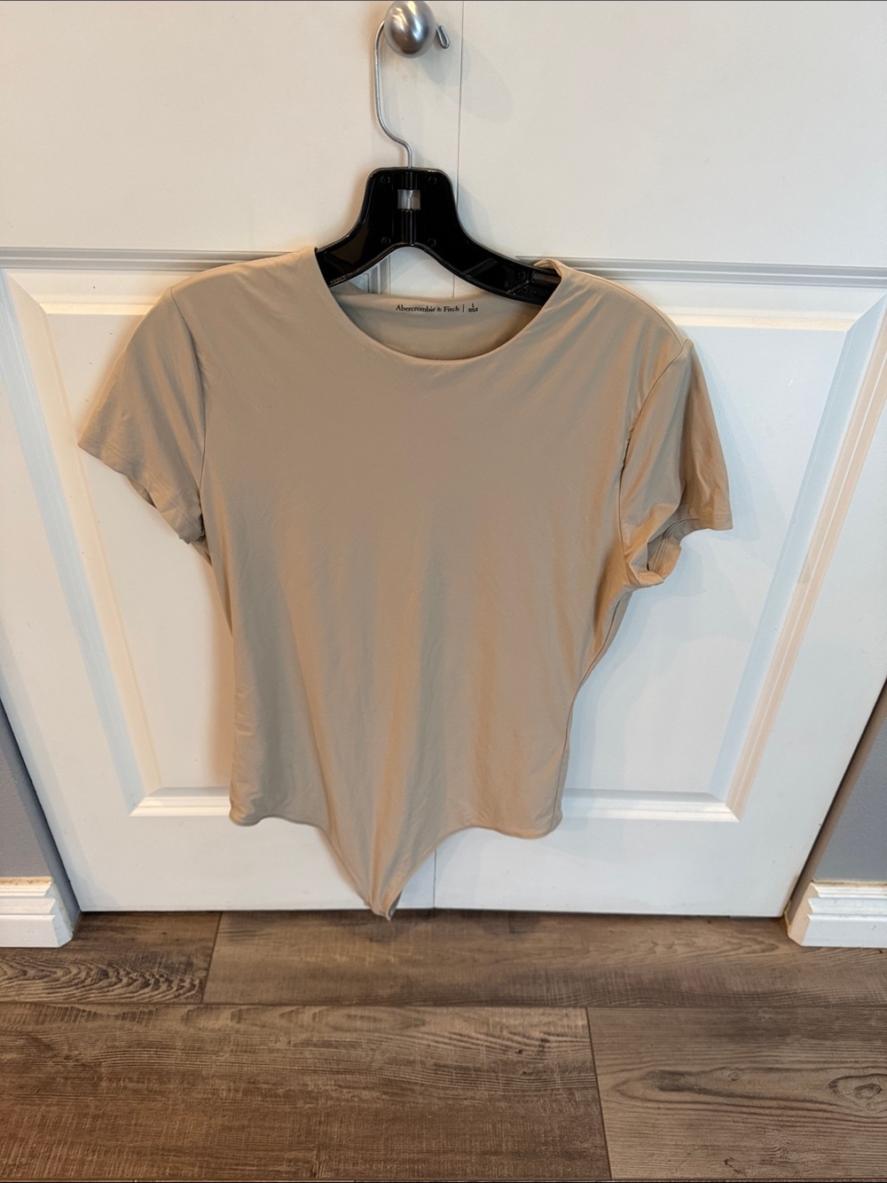 Abercrombie & Fitch Short Sleeve Crewneck Bodysuit - Beige